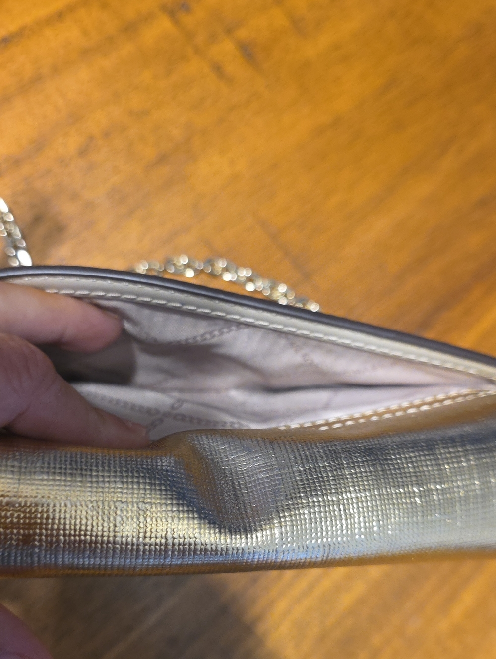 Michael Kors NWT Gold Metallic Crossbody Clutch - Picture 12 of 16